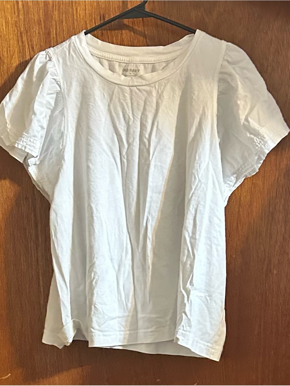 Old Navy White Puff Sleeve Crewneck Tee